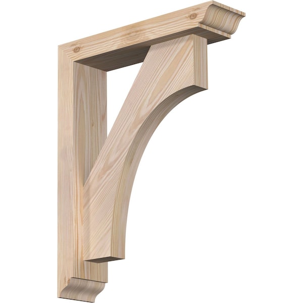 Ekena Millwork Westlake Traditional Smooth Bracket w/ Offset Brace, Douglas Fir, 3 1/2"W x 14"D x 18"H BKT0402X14X18WTL01SDF - main